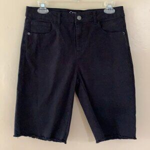 Art Class Relaxed Fit Distressed Raw Hem Black Denim Short, Girls 16